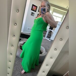 NWT Amanda Uprichard strapless maxi with high ruffle slit in front- size XL